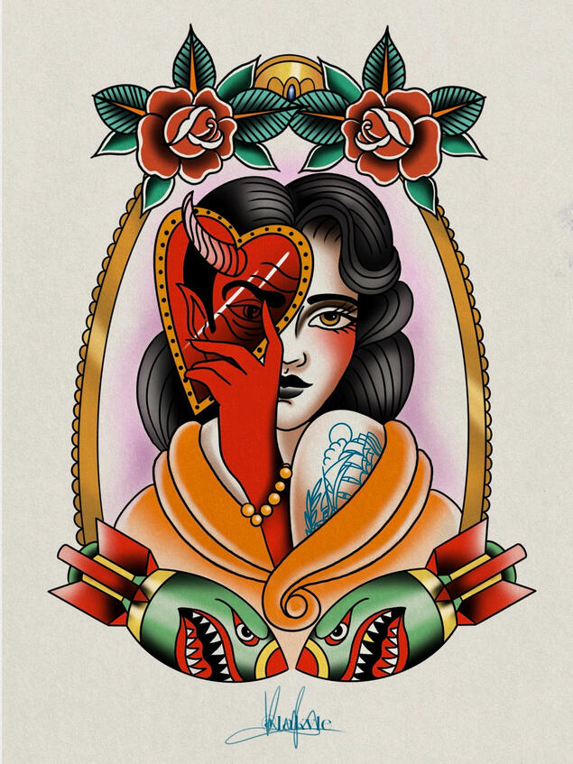 Encargo lámina tatuaje estilo tradicional
